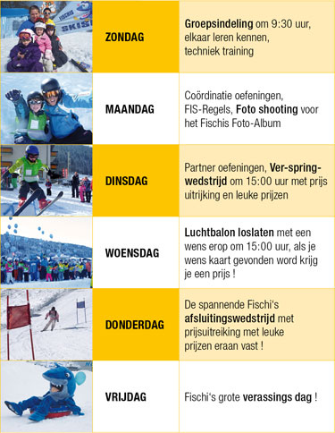weekprogramma Skischool Flachau.